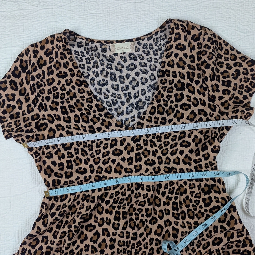 Altar'd State Leopard Print Tiered Mini Dress Women's Size S - Picture 3 of 11